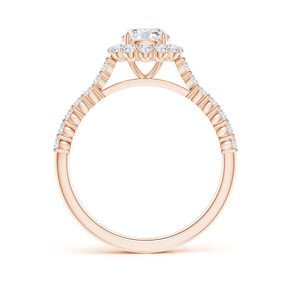 5.5mm GVS2 Classic Round Diamond Halo Ring with Accents in Rose Gold side-1