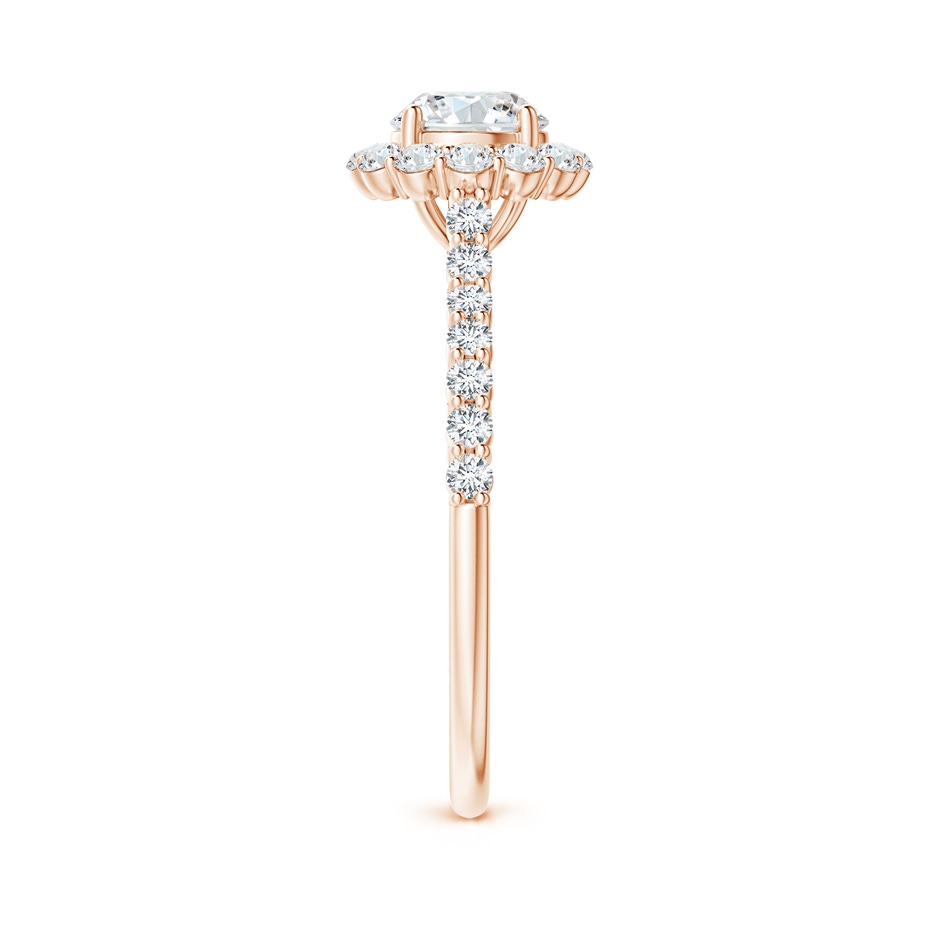 5.5mm GVS2 Classic Round Diamond Halo Ring with Accents in Rose Gold side-2