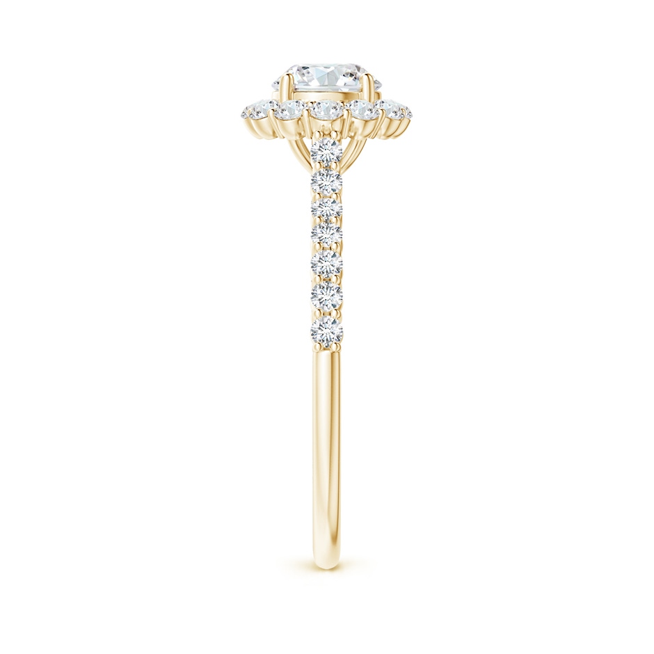 5.5mm GVS2 Classic Round Diamond Halo Ring with Accents in Yellow Gold side-2