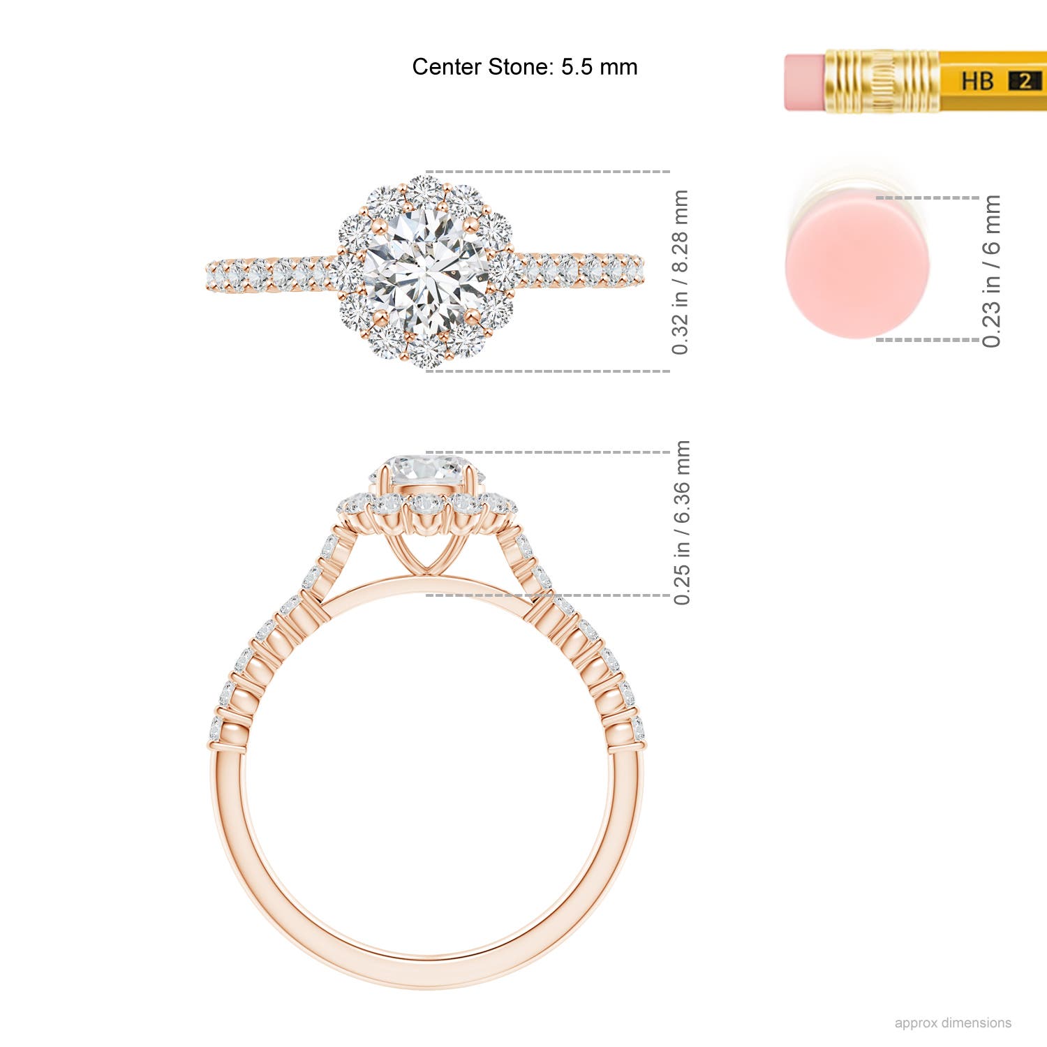 H, SI2 / 1.1 CT / 14 KT Rose Gold