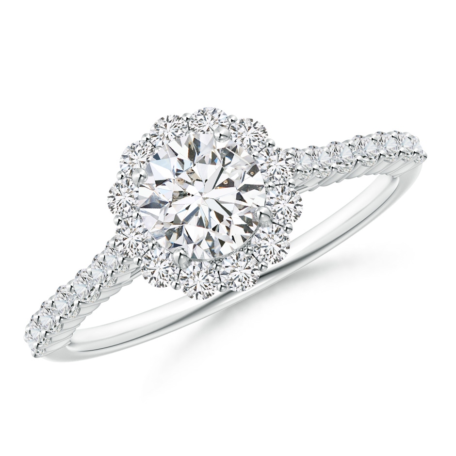 5.5mm HSI2 Classic Round Diamond Halo Ring with Accents in White Gold 