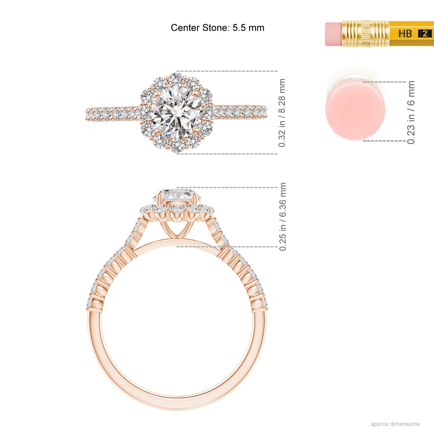 I-J, I1-I2 / 1.1 CT / 14 KT Rose Gold