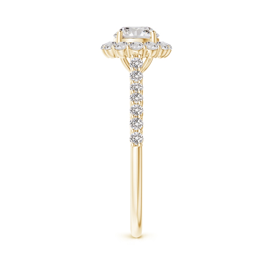 5.5mm IJI1I2 Classic Round Diamond Halo Ring with Accents in Yellow Gold side-2
