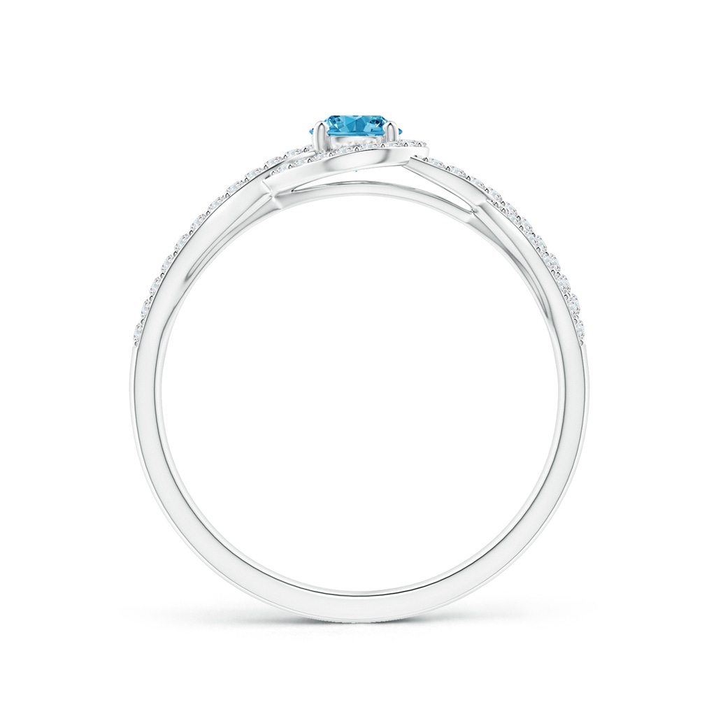 4mm AAAA Criss Cross Infinity Halo Fancy Intense Blue Diamond Ring in P950 Platinum - side 199