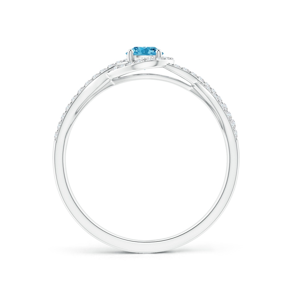 4mm AAAA Criss Cross Infinity Halo Fancy Intense Blue Diamond Ring in P950 Platinum side 199
