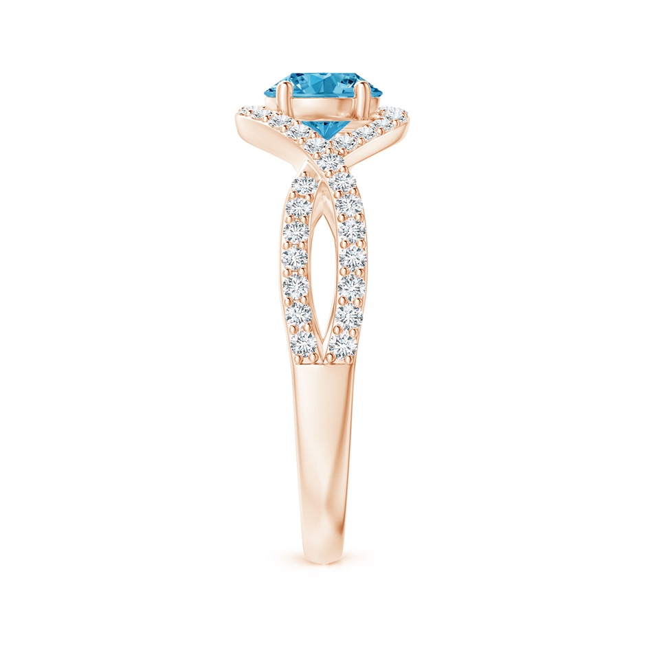 5.6mm AAAA Criss Cross Infinity Halo Fancy Intense Blue Diamond Ring in Rose Gold side 299