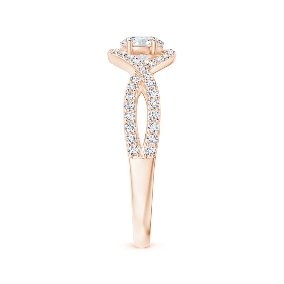 4.9mm GVS2 Criss Cross Infinity Halo Diamond Ring in Rose Gold side-2