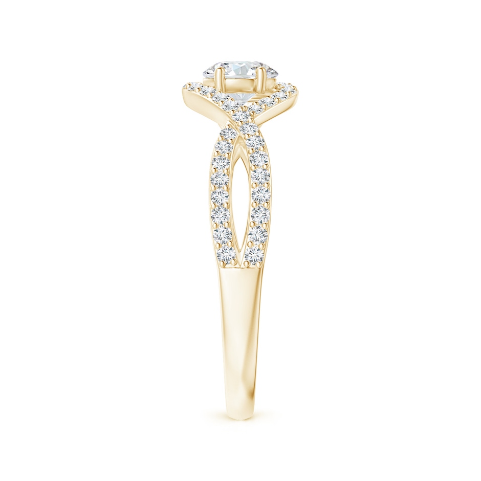 4.9mm GVS2 Criss Cross Infinity Halo Diamond Ring in Yellow Gold side-2