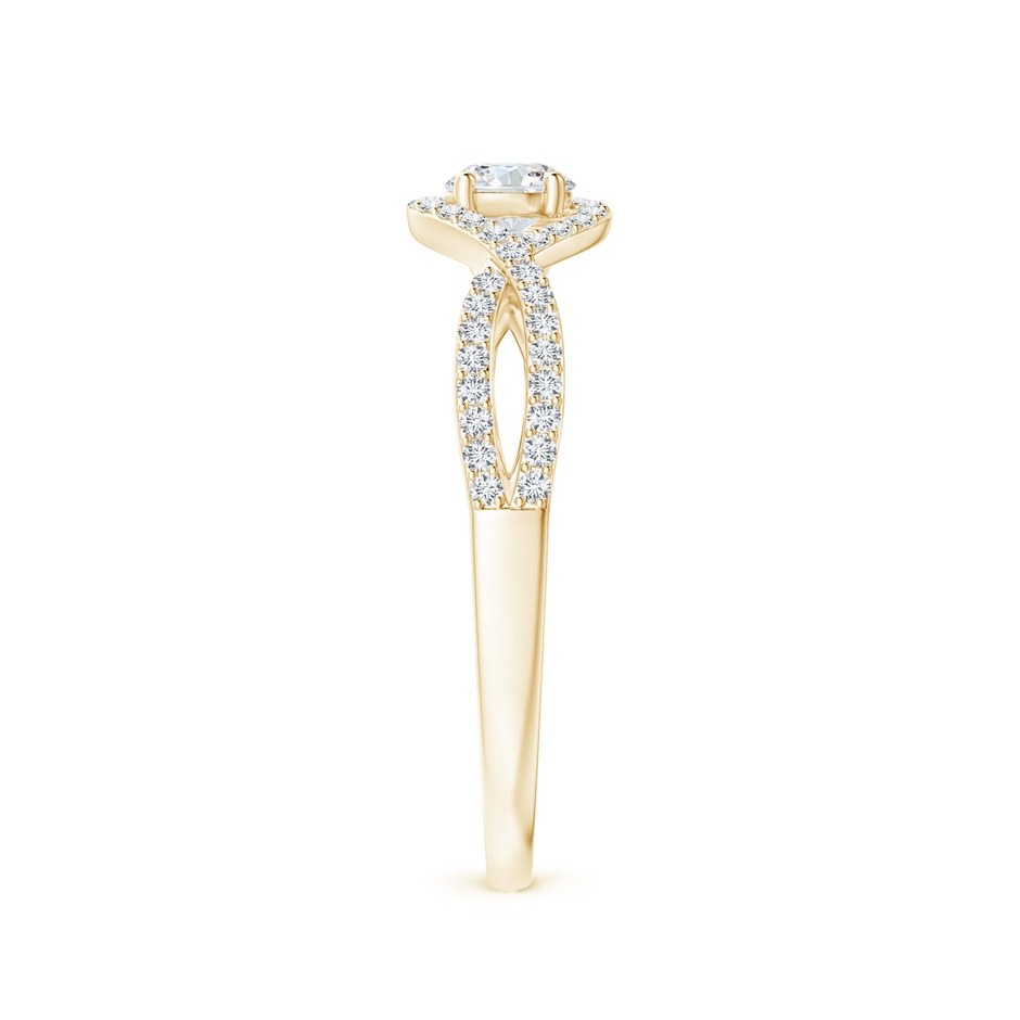 4mm GVS2 Criss Cross Infinity Halo Diamond Ring in Yellow Gold side-2
