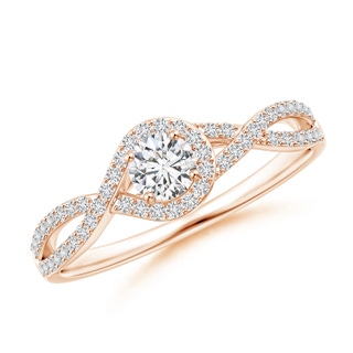 4mm HSI2 Criss Cross Infinity Halo Diamond Ring in Rose Gold