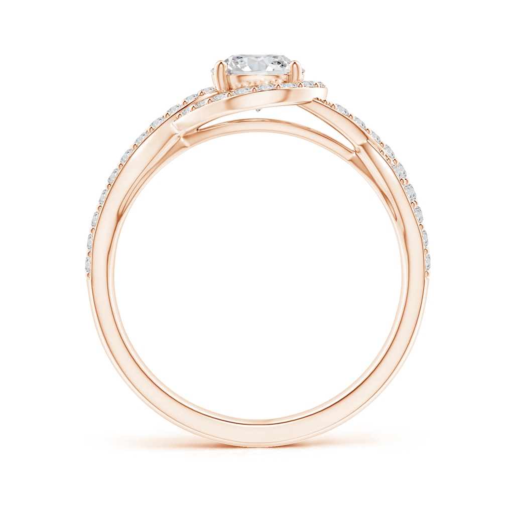 5.6mm HSI2 Criss Cross Infinity Halo Diamond Ring in Rose Gold Side-1