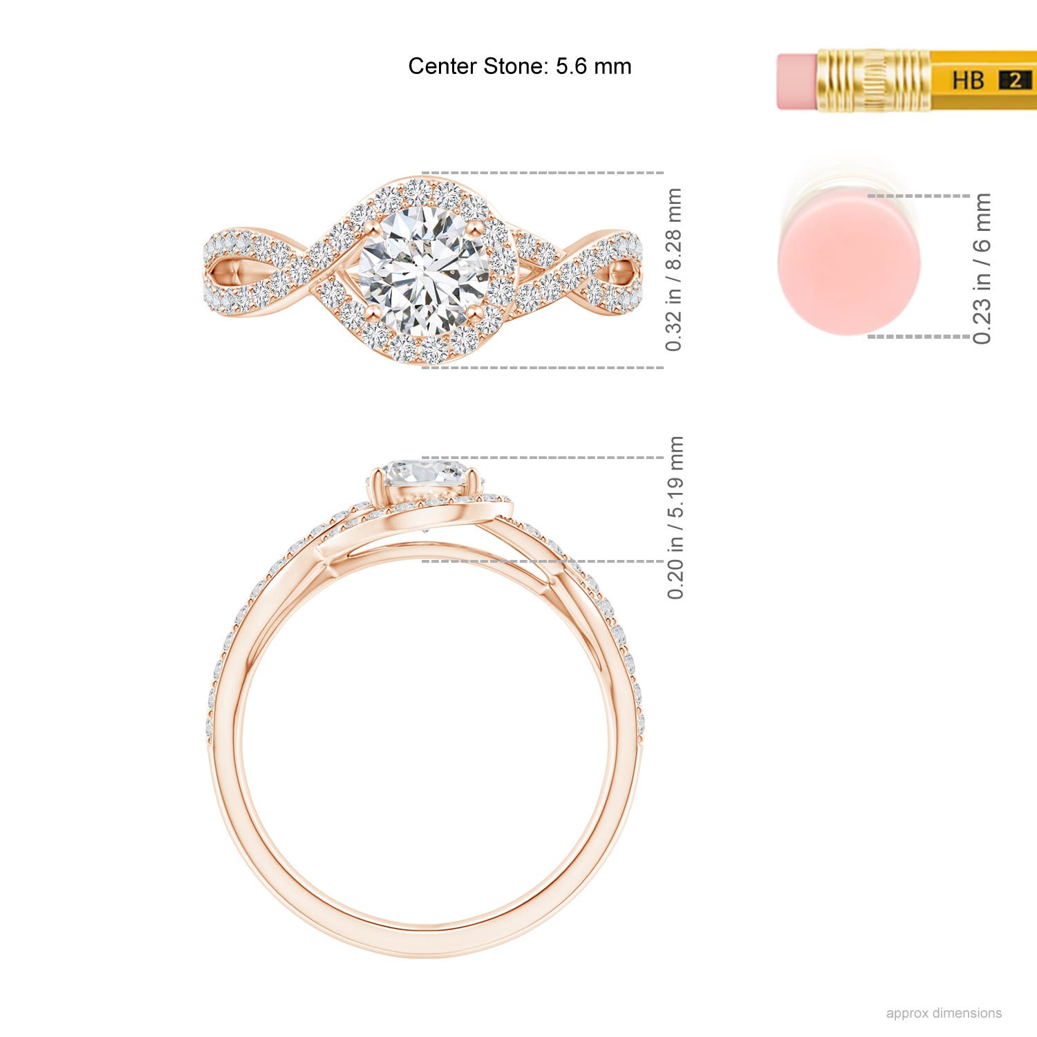 H, SI2 / 1.03 CT / 14 KT Rose Gold