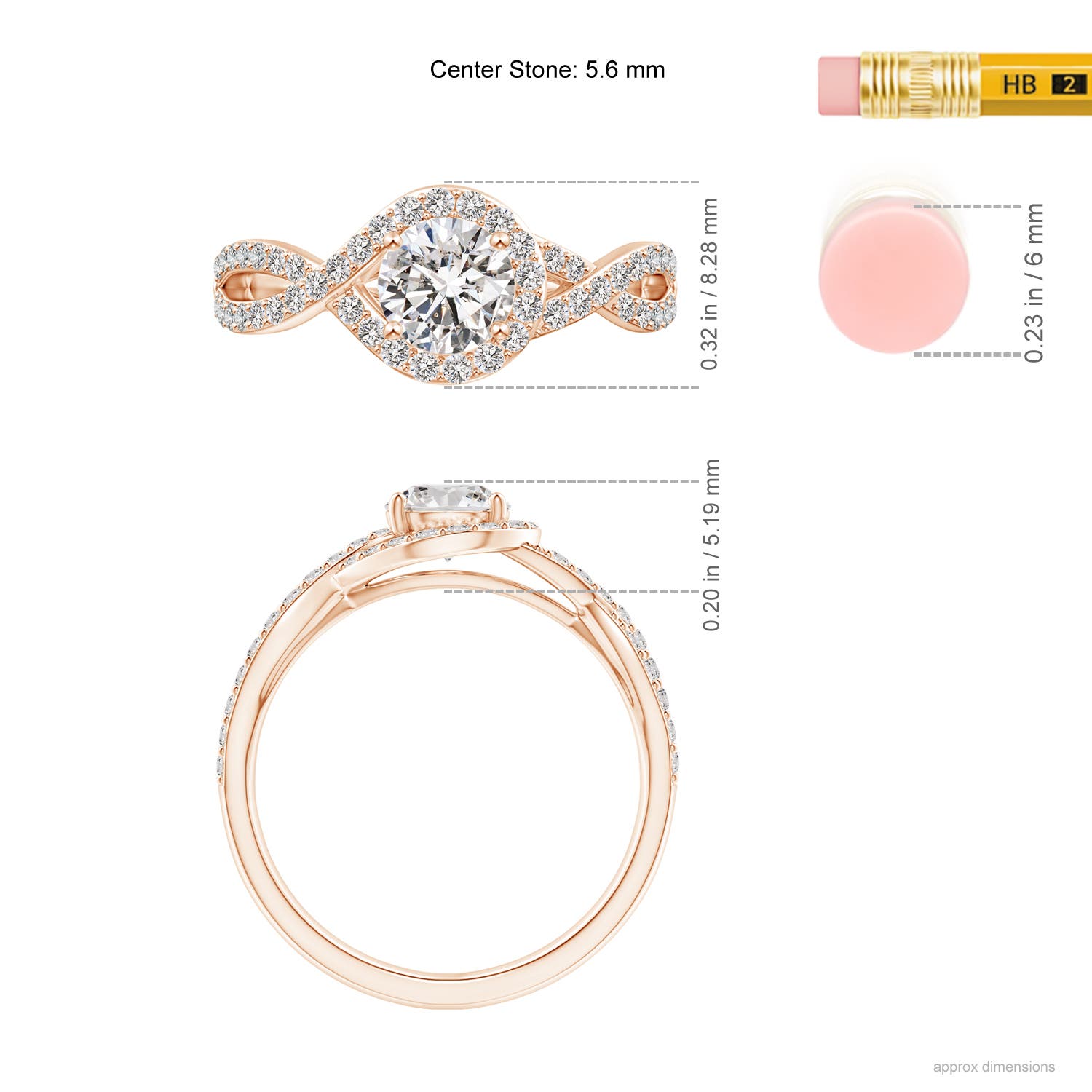 I-J, I1-I2 / 1.03 CT / 14 KT Rose Gold