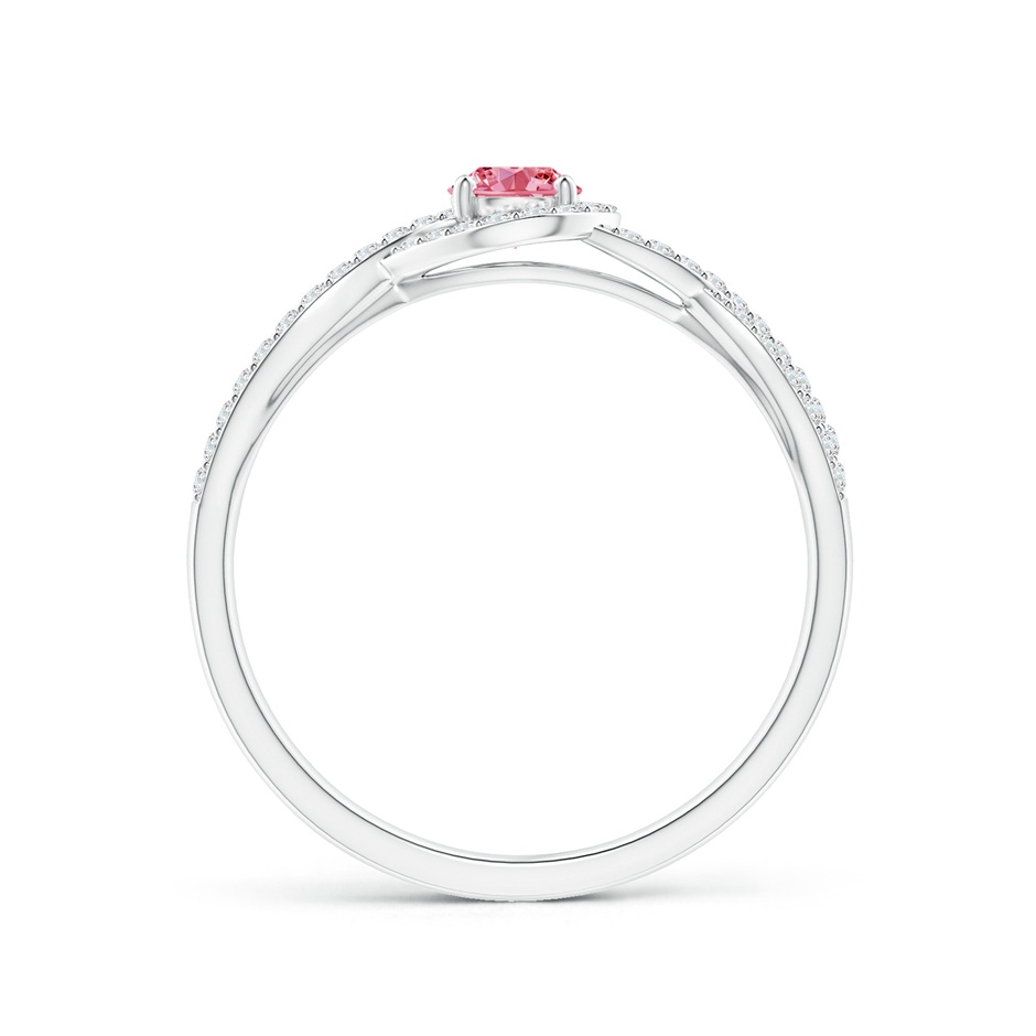 4mm AAAA Criss Cross Infinity Halo Fancy Intense Pink Diamond Ring in P950 Platinum side 199
