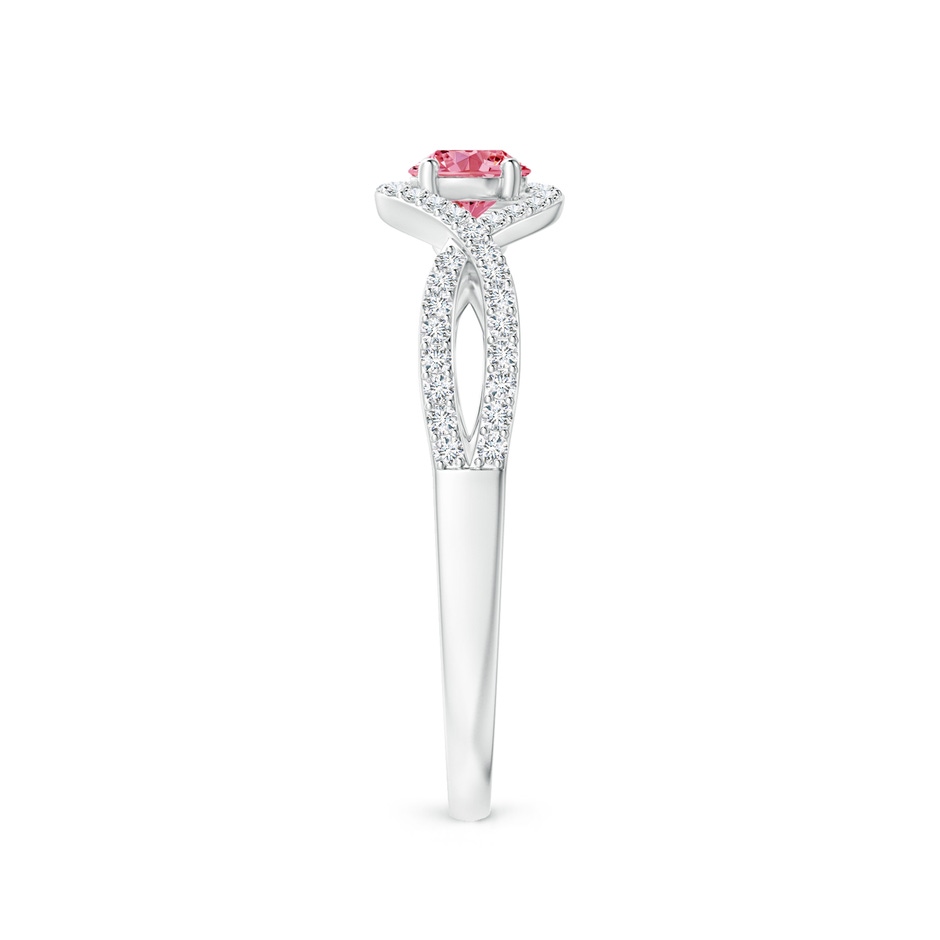 4mm AAAA Criss Cross Infinity Halo Fancy Intense Pink Diamond Ring in P950 Platinum side 299