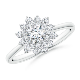 4.6mm GVS2 Classic Double Floral Halo Diamond Ring in P950 Platinum