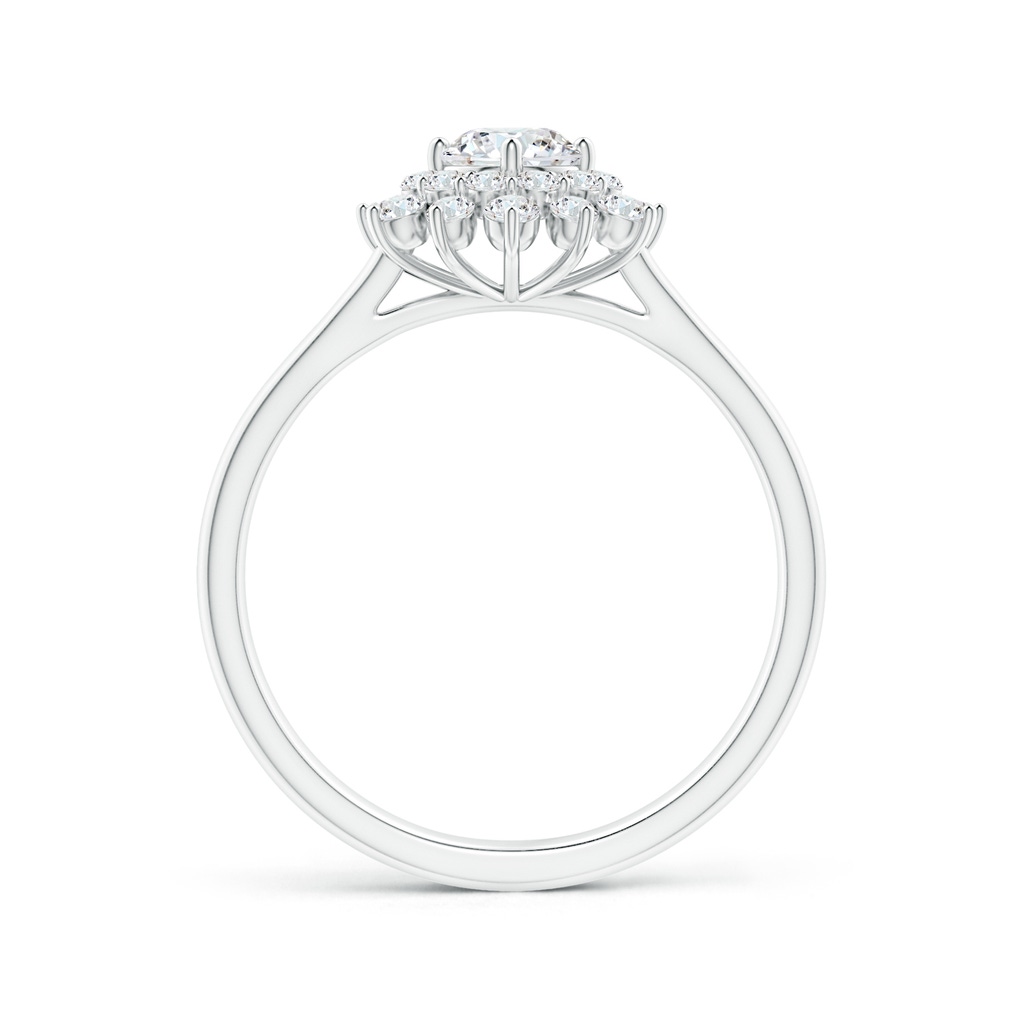 4.6mm GVS2 Classic Double Floral Halo Diamond Ring in P950 Platinum Side-1