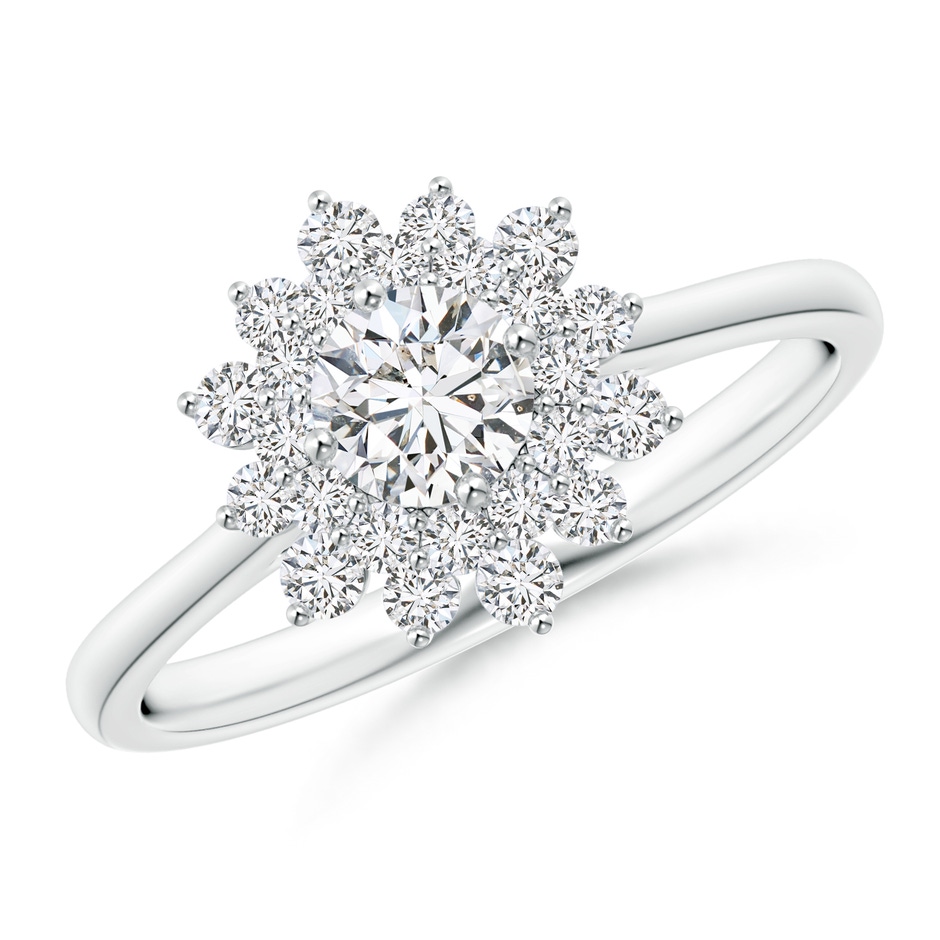 4.6mm HSI2 Classic Double Floral Halo Diamond Ring in P950 Platinum 