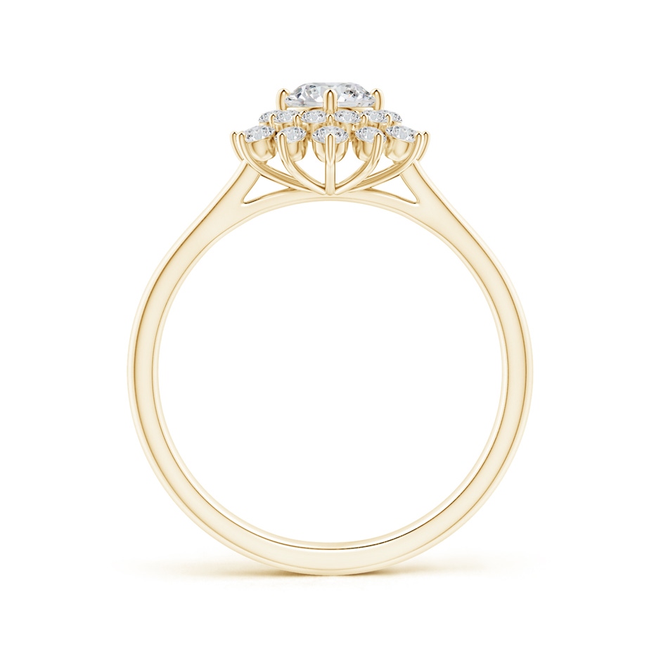 4.6mm HSI2 Classic Double Floral Halo Diamond Ring in Yellow Gold side-1