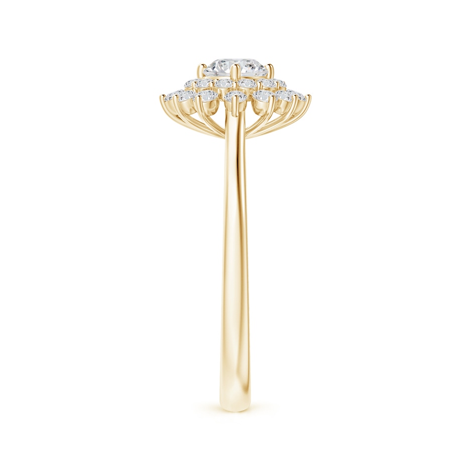 4.6mm HSI2 Classic Double Floral Halo Diamond Ring in Yellow Gold side-2
