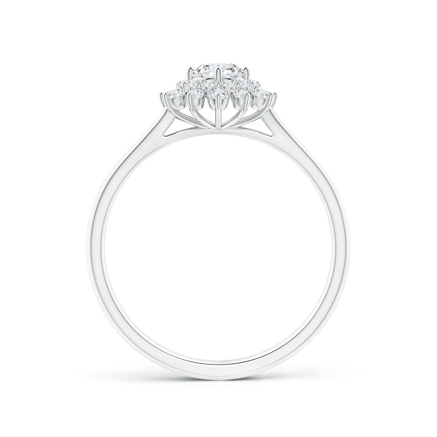 4mm GVS2 Classic Double Floral Halo Diamond Ring in P950 Platinum
