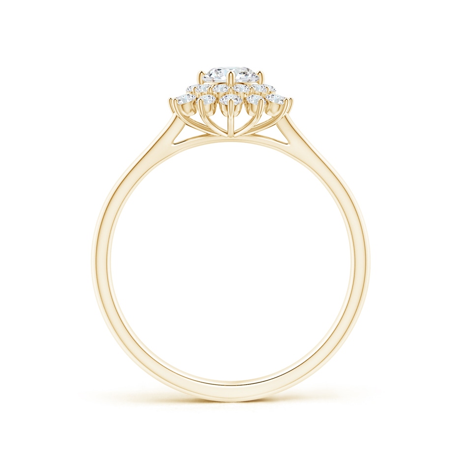 4mm GVS2 Classic Double Floral Halo Diamond Ring in Yellow Gold side-1