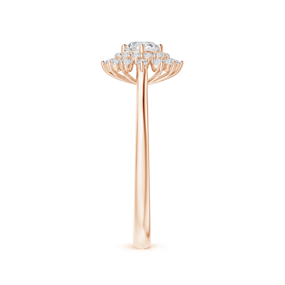 4mm HSI2 Classic Double Floral Halo Diamond Ring in Rose Gold side-2