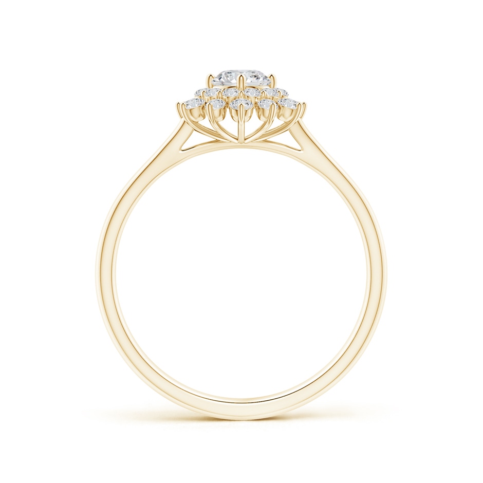 4mm HSI2 Classic Double Floral Halo Diamond Ring in Yellow Gold side-1