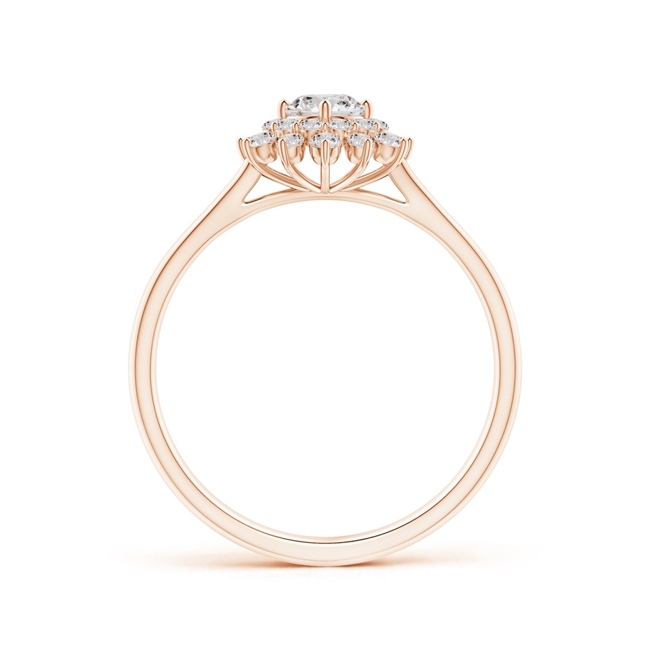 4mm IJI1I2 Classic Double Floral Halo Diamond Ring in Rose Gold side-1