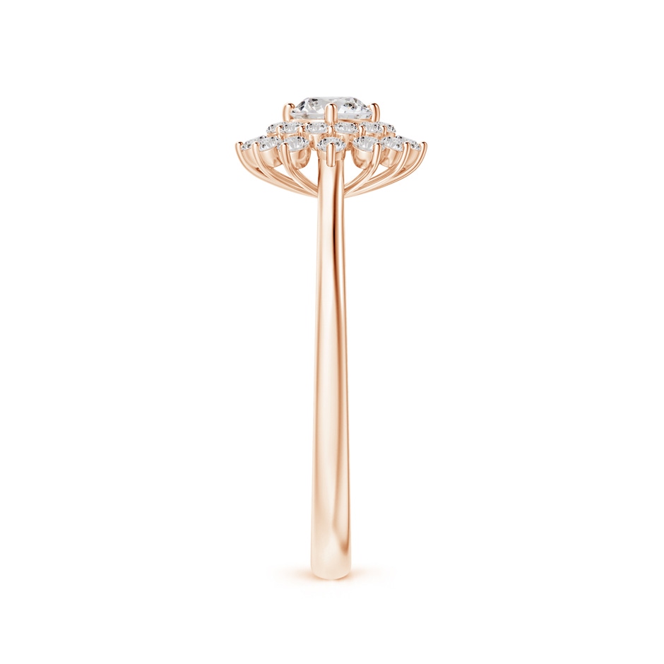 4mm IJI1I2 Classic Double Floral Halo Diamond Ring in Rose Gold side-2