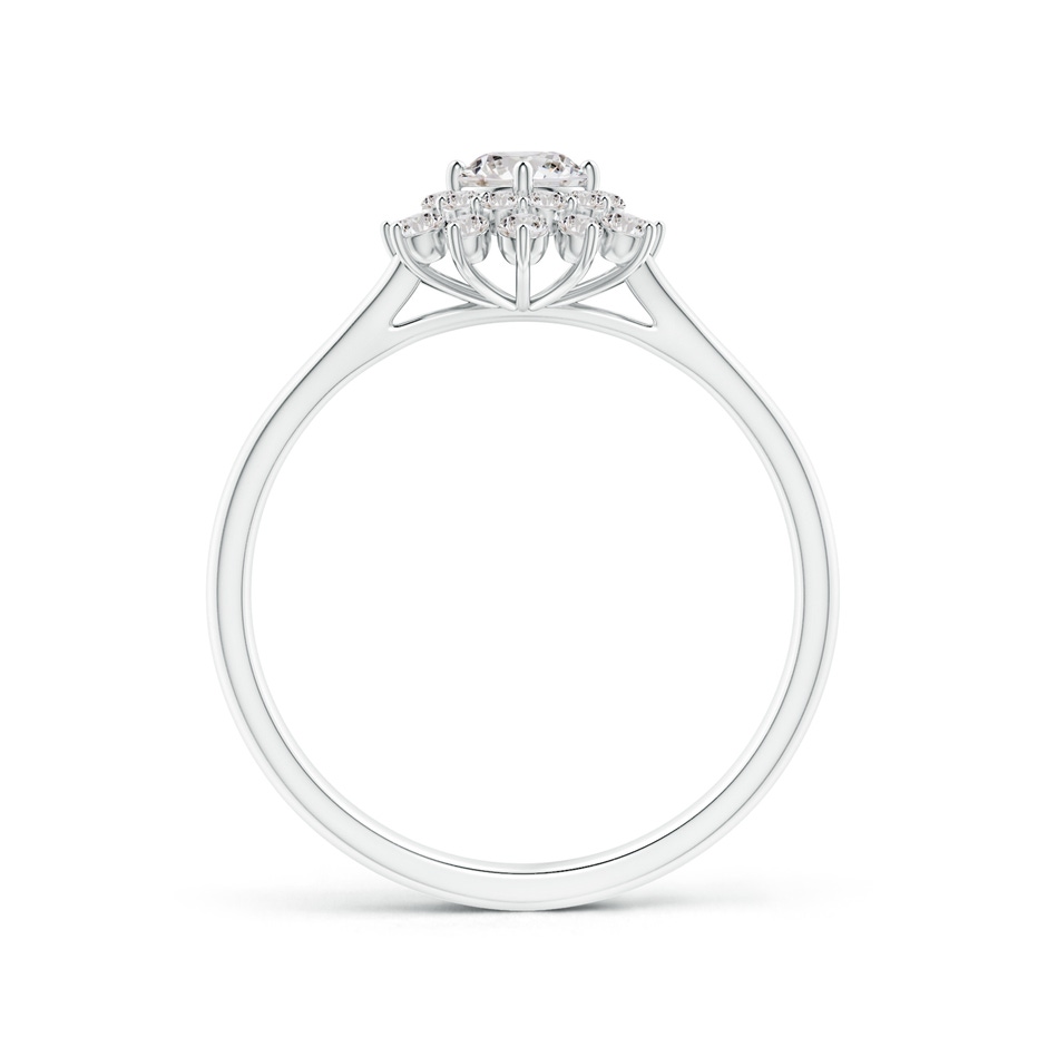 4mm IJI1I2 Classic Double Floral Halo Diamond Ring in White Gold side-1