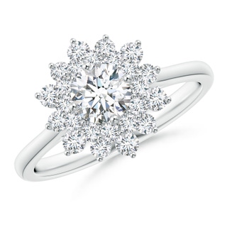 5.1mm GVS2 Classic Double Floral Halo Diamond Ring in P950 Platinum