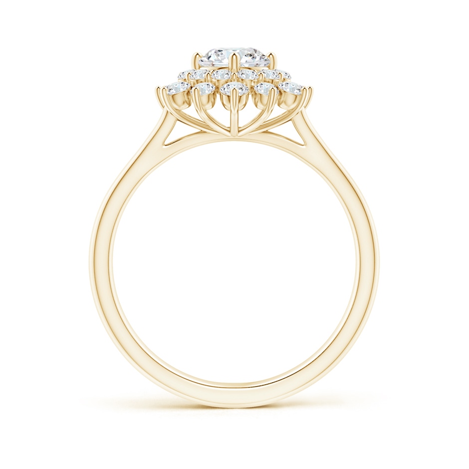 5.1mm GVS2 Classic Double Floral Halo Diamond Ring in Yellow Gold side-1