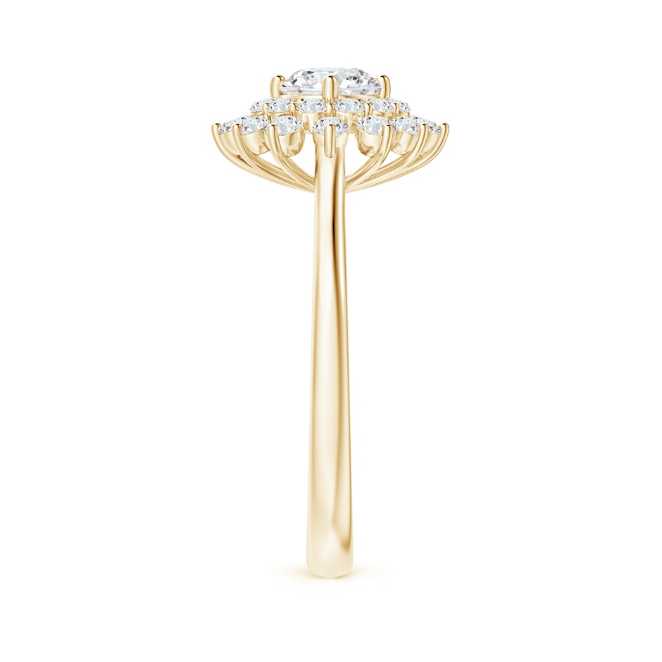 5.1mm GVS2 Classic Double Floral Halo Diamond Ring in Yellow Gold side-2