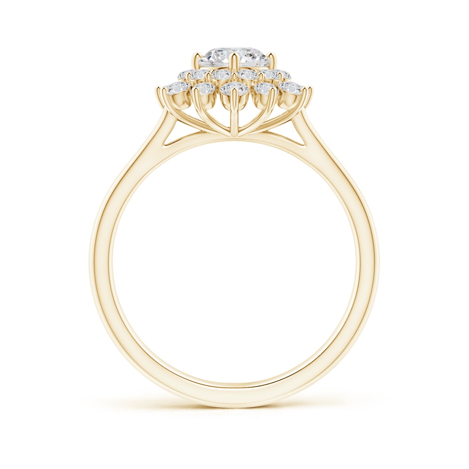 5.1mm HSI2 Classic Double Floral Halo Diamond Ring in Yellow Gold side-1