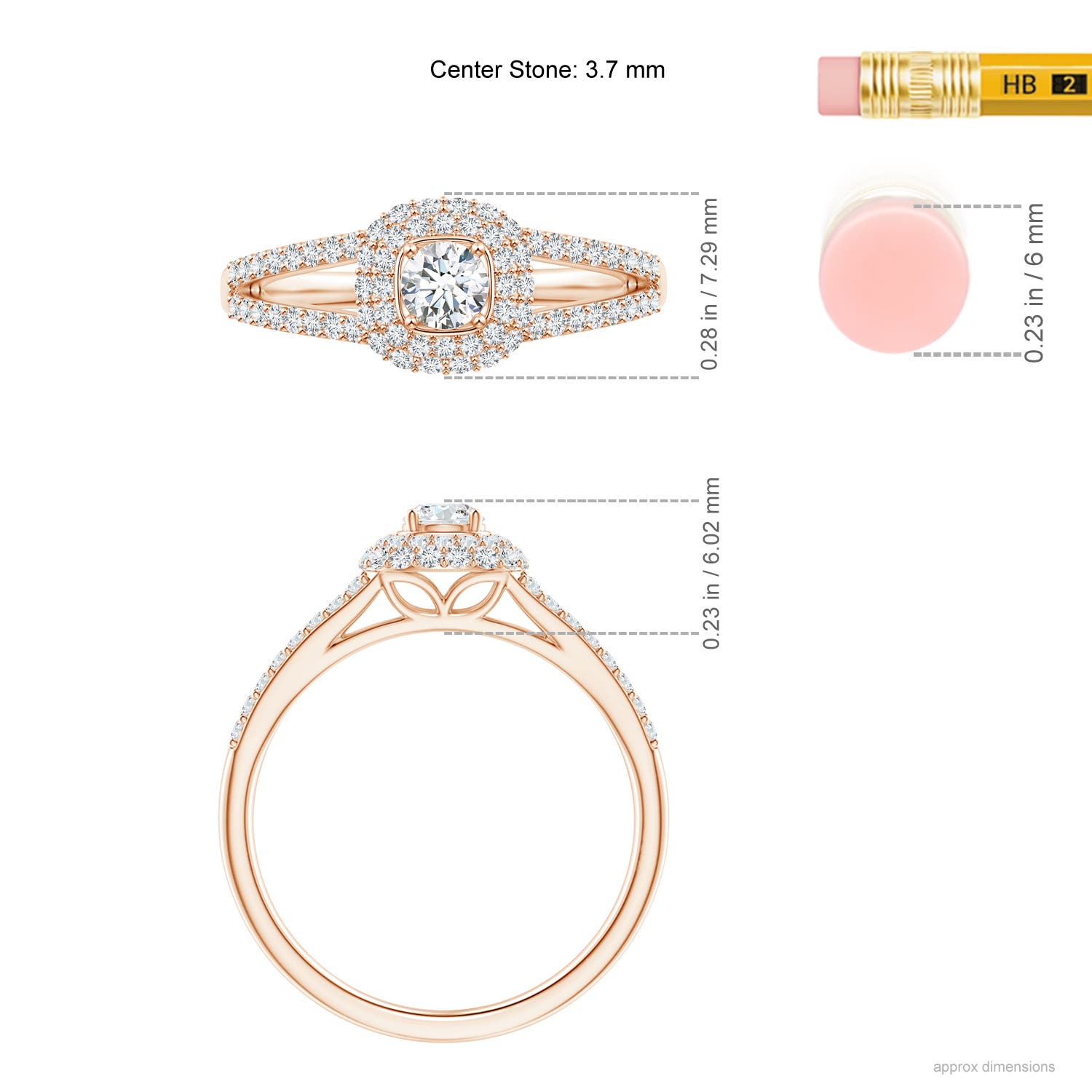 G, VS2 / 0.5 CT / 14 KT Rose Gold