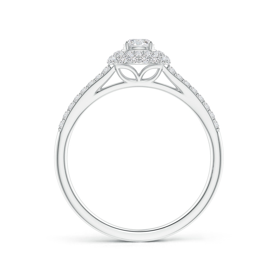 3.7mm HSI2 Cushion Halo Diamond Ring with Accented Split Shank in White Gold side-1