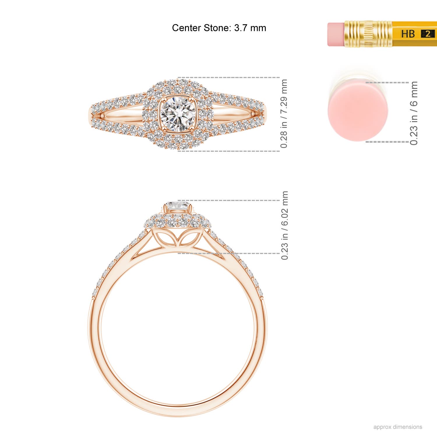 I-J, I1-I2 / 0.5 CT / 14 KT Rose Gold