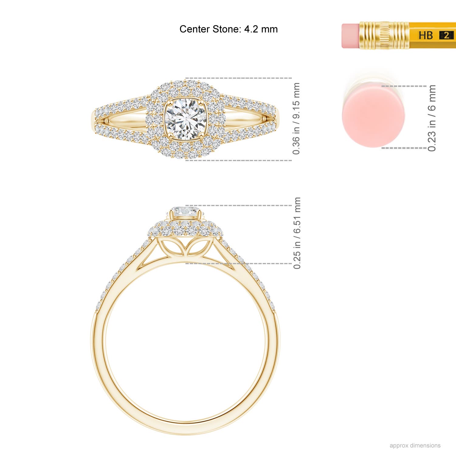 H, SI2 / 0.77 CT / 14 KT Yellow Gold