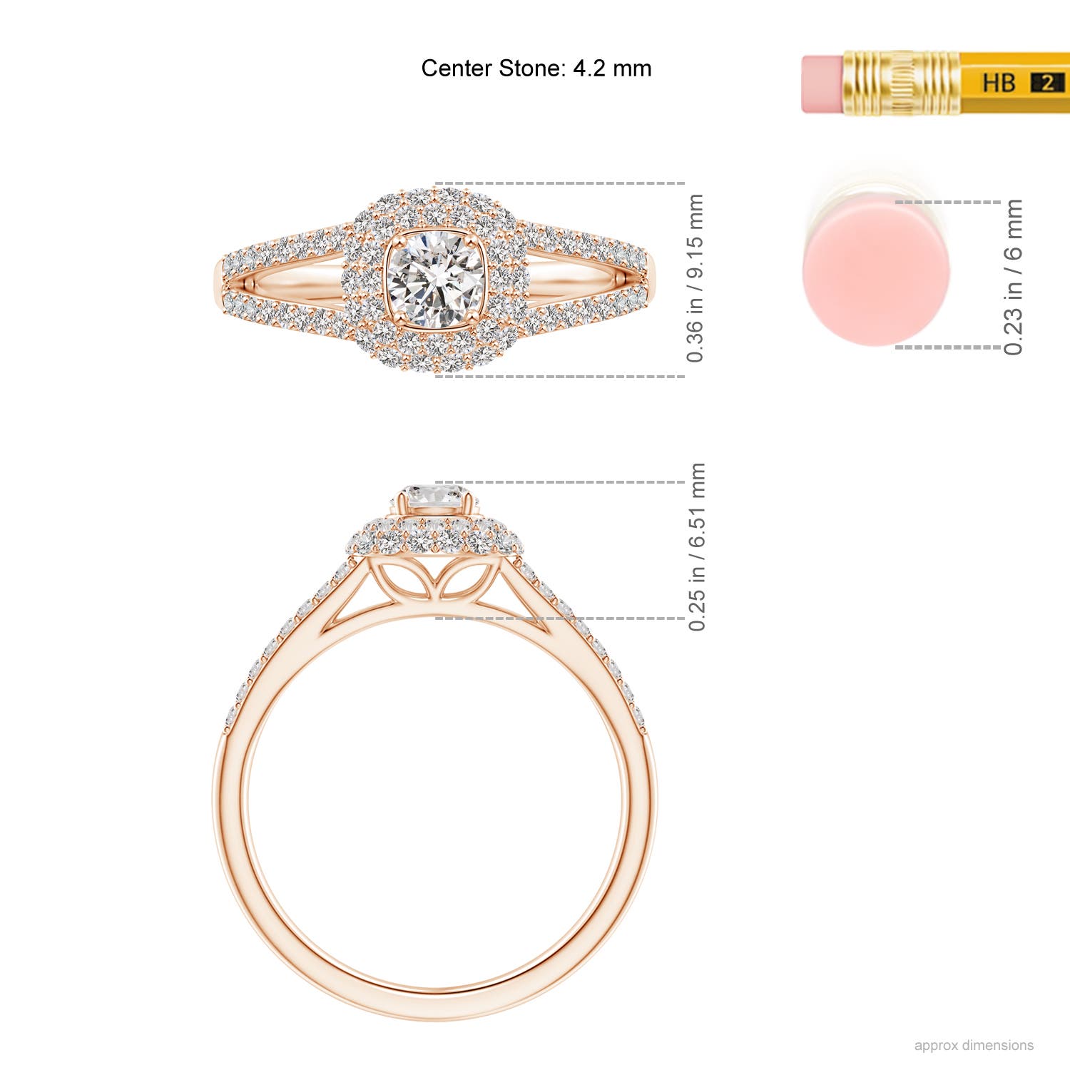 I-J, I1-I2 / 0.77 CT / 14 KT Rose Gold