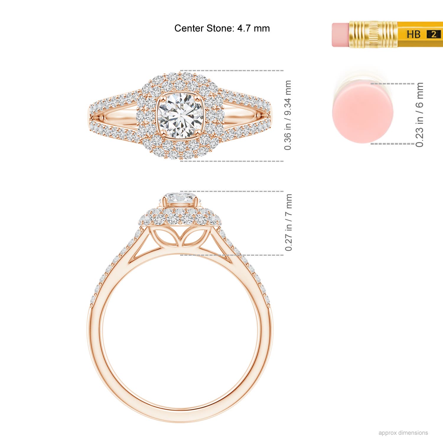 H, SI2 / 0.99 CT / 14 KT Rose Gold