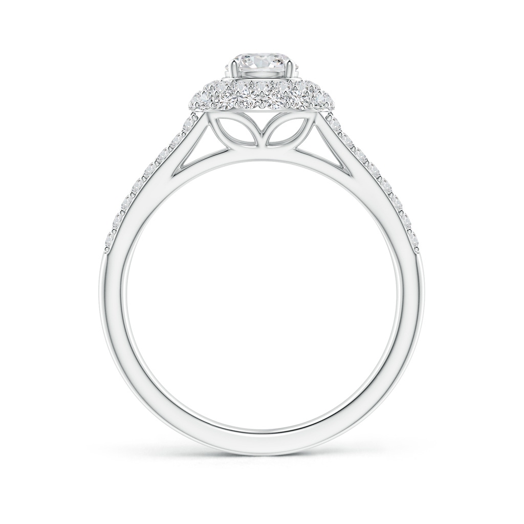 4.7mm HSI2 Cushion Halo Diamond Ring with Accented Split Shank in White Gold Side-1