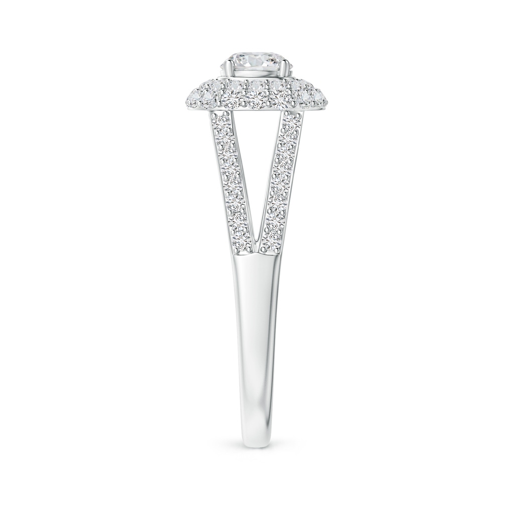 4.7mm HSI2 Cushion Halo Diamond Ring with Accented Split Shank in White Gold Side-2