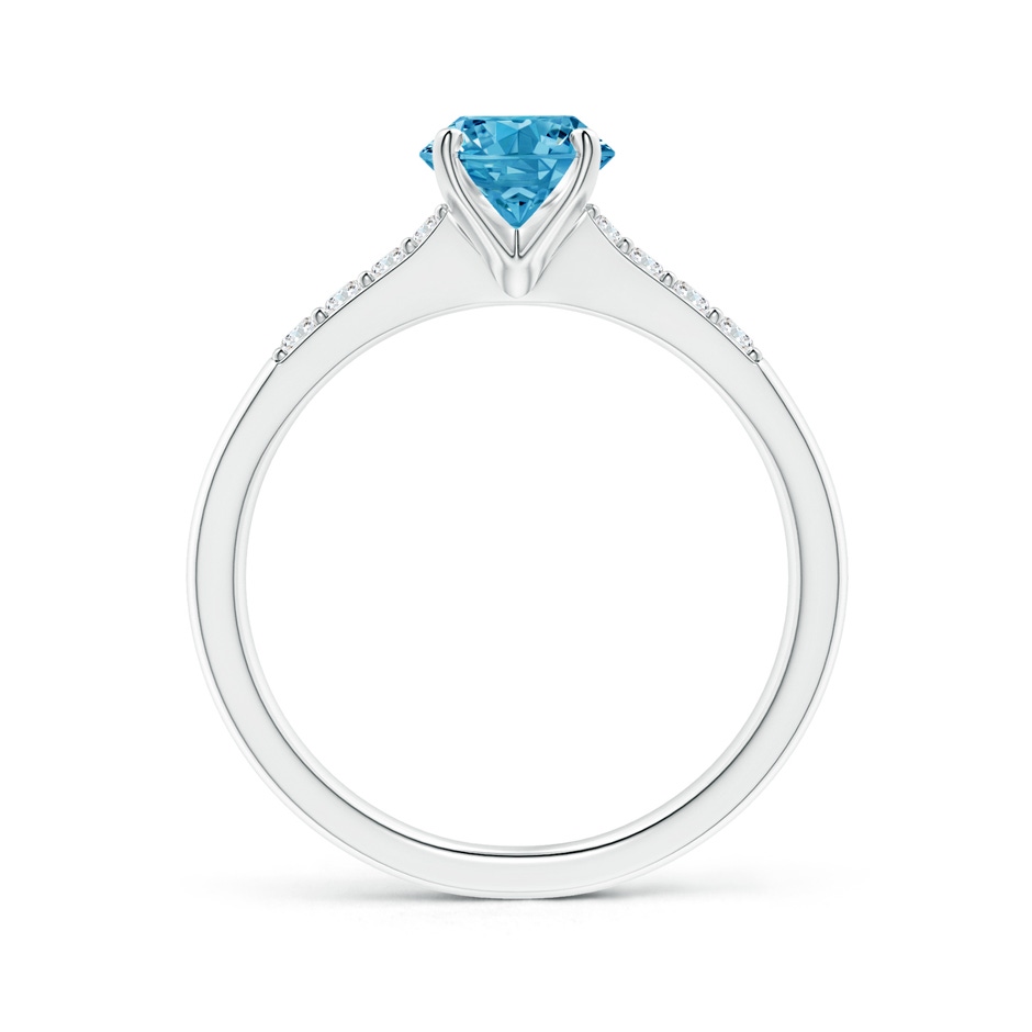 5.6mm AAAA Solitaire Fancy Intense Blue Diamond Tapered Shank Engagement Ring with Accents in White Gold side 199