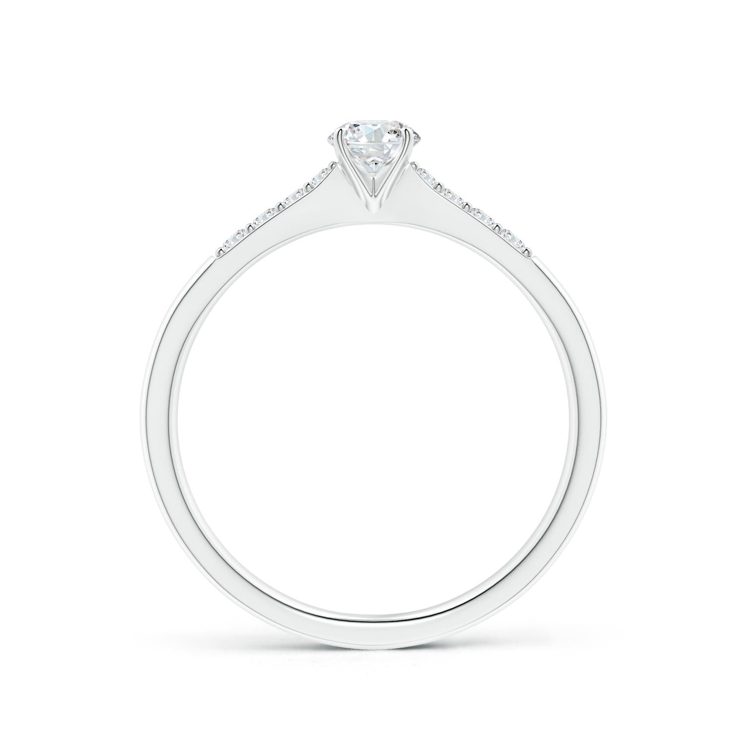 4.1mm GVS2 Solitaire Diamond Tapered Shank Engagement Ring with Accents in P950 Platinum