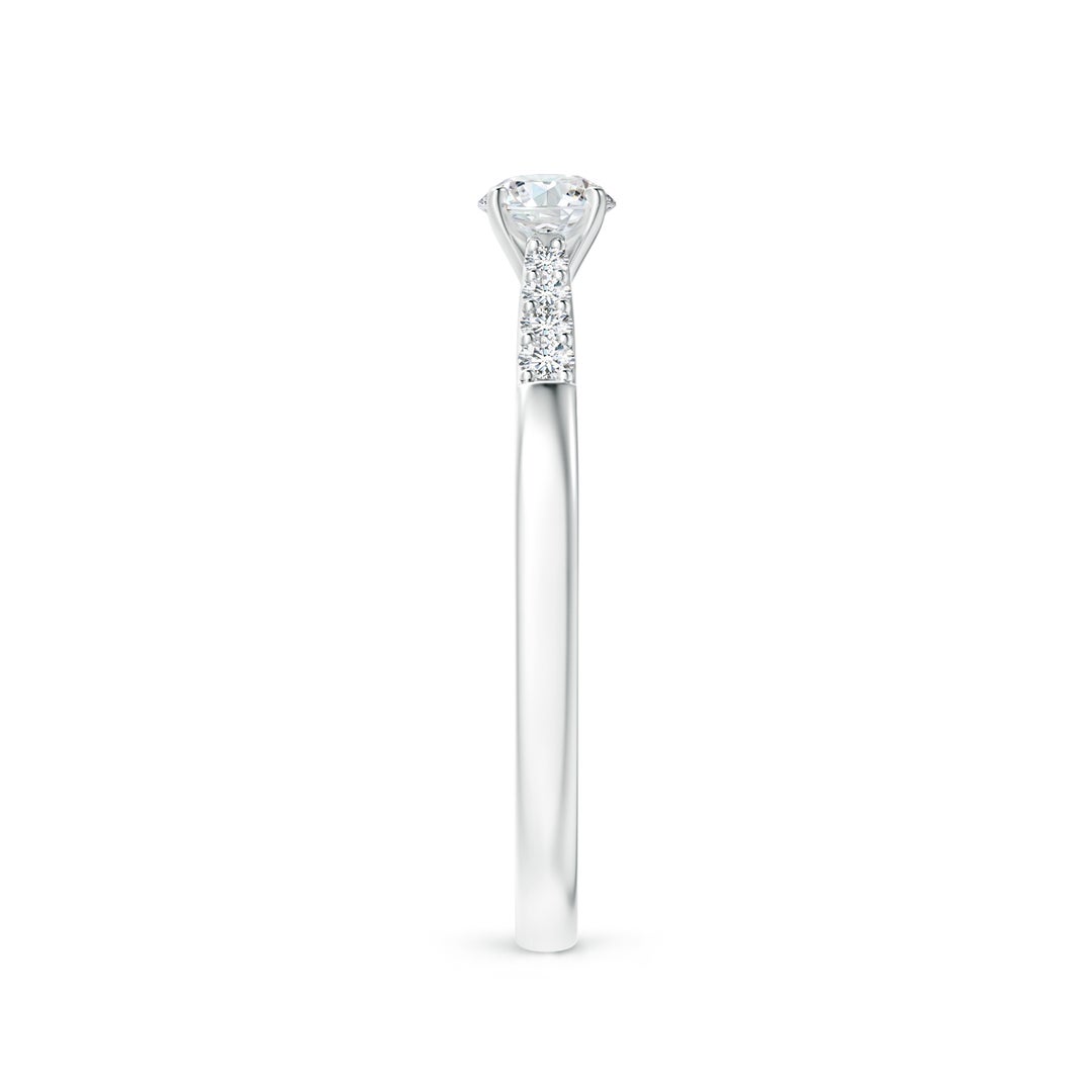 4.1mm GVS2 Solitaire Diamond Tapered Shank Engagement Ring with Accents in White Gold - side 3