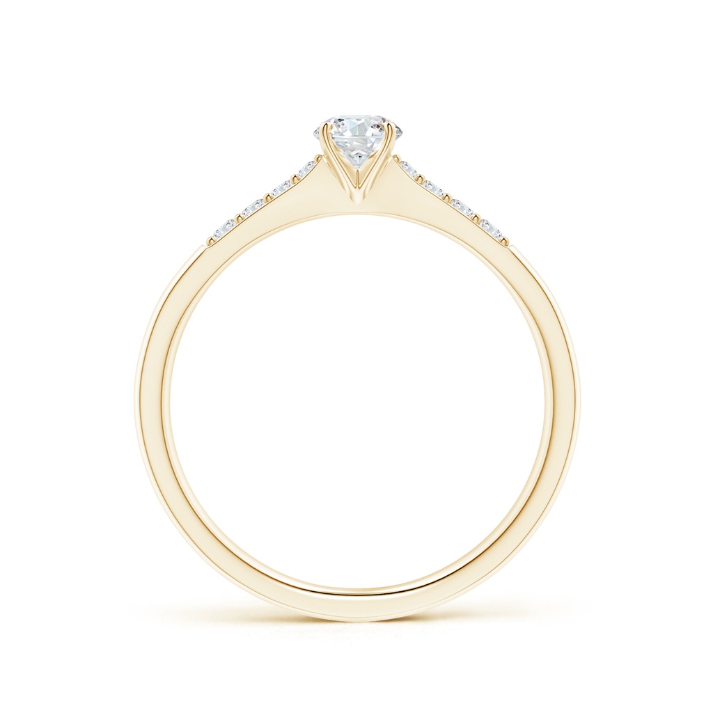 4.1mm GVS2 Solitaire Diamond Tapered Shank Engagement Ring with Accents in Yellow Gold Side-1