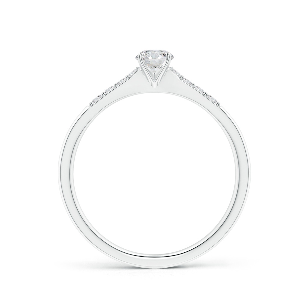 4.1mm HSI2 Solitaire Diamond Tapered Shank Engagement Ring with Accents in White Gold Side-1