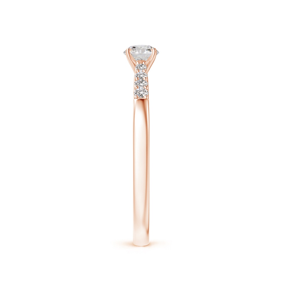 4.1mm IJI1I2 Solitaire Diamond Tapered Shank Engagement Ring with Accents in Rose Gold side-2