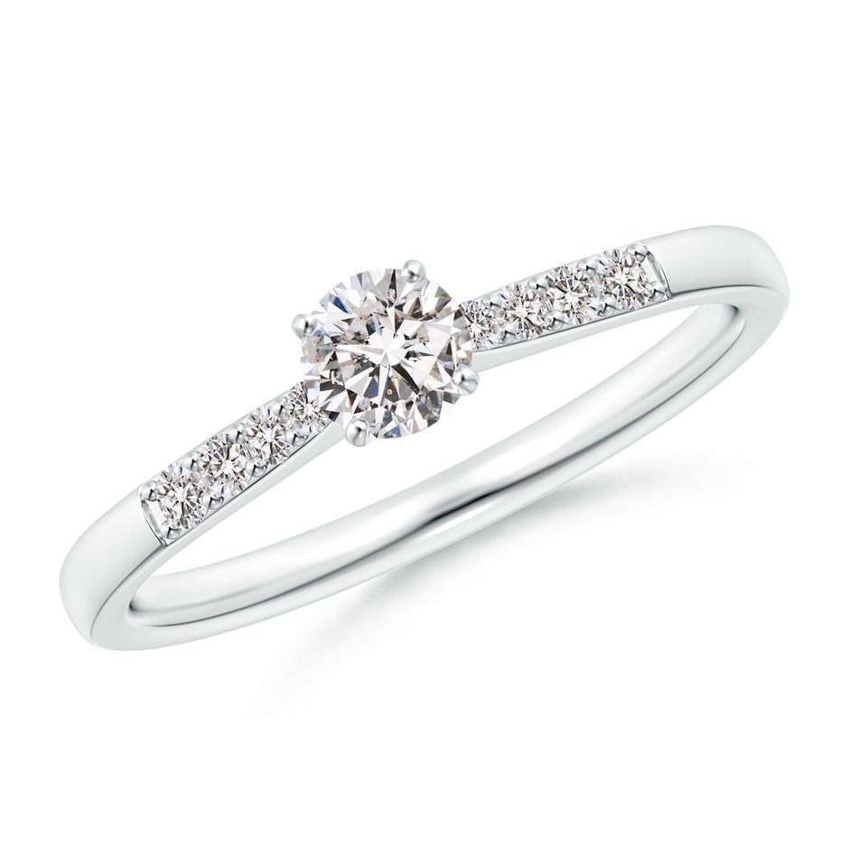 4.1mm IJI1I2 Solitaire Diamond Tapered Shank Engagement Ring with Accents in White Gold 